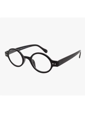 Round Black Vintage Look Reading Glasses Readers  Men Women Unisex Case 2.0 New